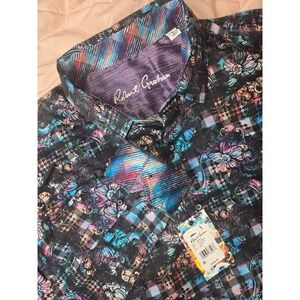 Robert Graham Wagner Classic Fit Floral Print Button Up Shirt Mens Large